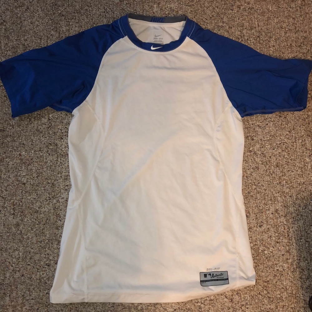 Nike MLB baseball blue and white shirt